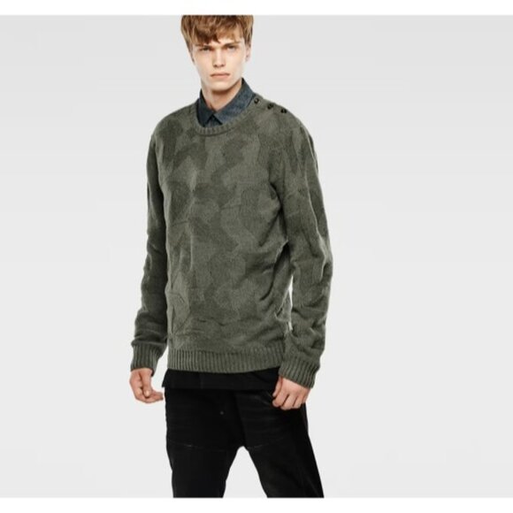 G Star Raw Felton Knit Sweater Jumper sz L color raw grey NWT $200 - Picture 1 of 10